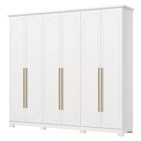 Guarda Roupa Casal Americano Prime 6 Portas 6 Gavetas com Pés Branco HP - Henn