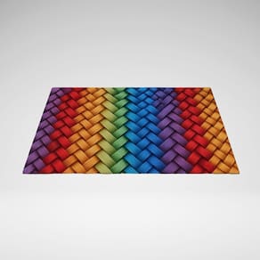 Tapete Capacho Decorativo Para Porta Cozinha 65x45 Juta Rainbow