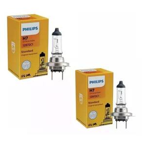 Par Lâmpada H7 Farol Alto Baixo Neblina Philips Standard 12v