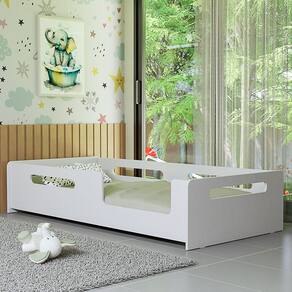 Cama Montessoriana Solteiro Alta Resistencia Grades Laterais