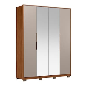 Guarda Roupa Casal Attore 4 Portas com 2 Espelhos e Pés - Demartêz