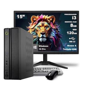 Computador Completo On SLIM I3 8GB 120GB SSD Win10 Monitor 15