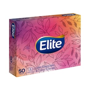 Lenço de Papel Elite Folha Dupla - 60 Embalagem com 50 Unidades