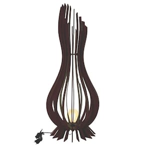 Abajur Grande De Chão Ana Maria Mdf Luminária - Marrom Tamanho 60x18cm