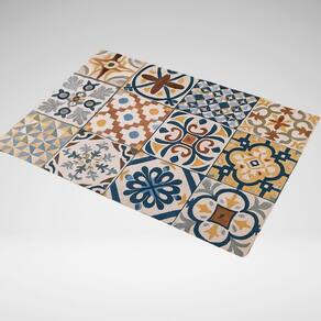 Tapete Capacho Decorativo Para Porta Cozinha 65x45 Azulejos