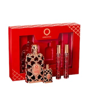 Kit Orientica Luxury Collection Amber Rouge Eau de Parfum - Perfume Unissex 80ml + Miniatura 7,5ml + 2 Atomizers 10ml