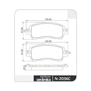 Pastilha De Freio - Kicks 2017 A 2019 / Mazda 2 2014 A 2016 / Yaris 2015 A 2020 - N2036C