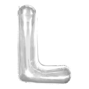 Balão Metalizado 16 Letra L 1 Unidade Prata Make +