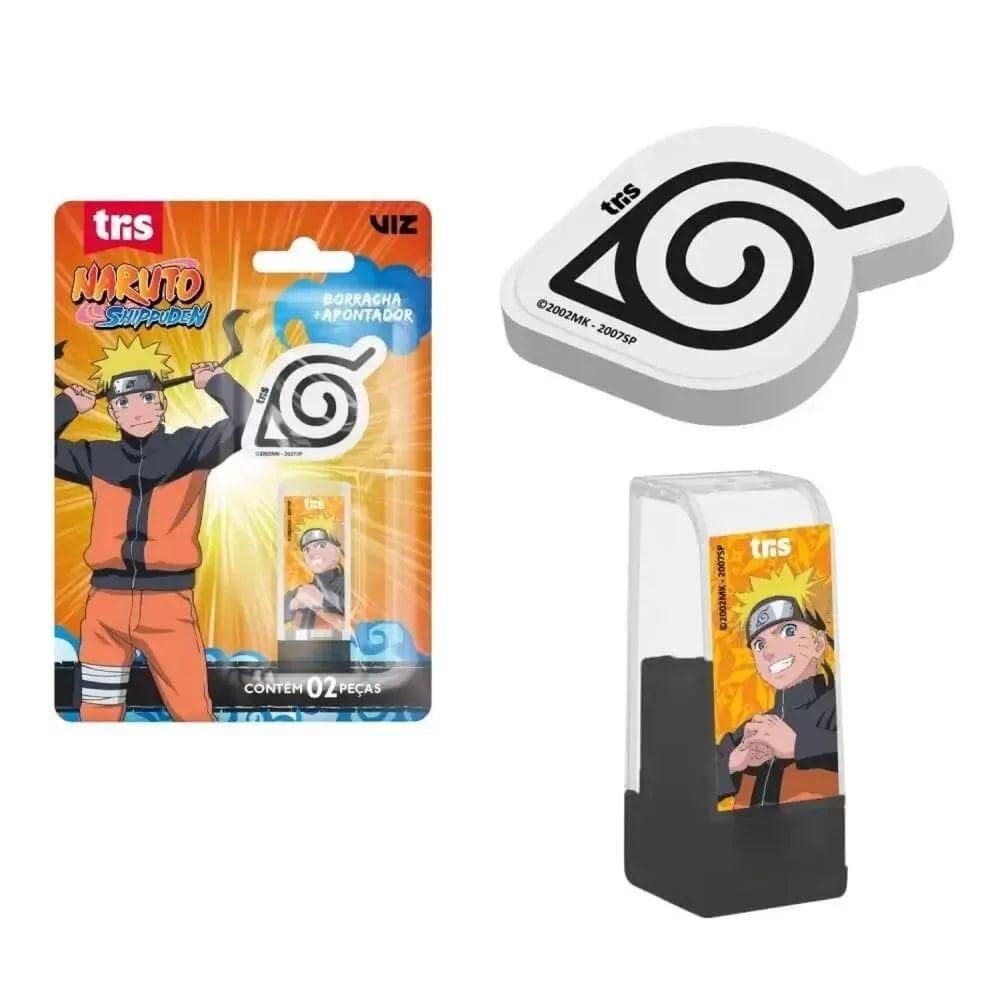 Borracha + Apontador Naruto Preto - Tris