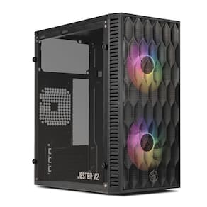 Gabinete Gamer TGT Jester V2 2 Fans S/Fonte Rainbow Mini-Tower Preto - TGT-JSRV2-BKGF02
