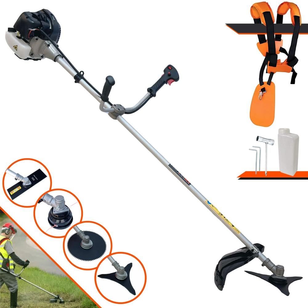 Roçadeira Profissional Completa Anmax CG430-B À Gasolina 2 Tempos 43cc 12.000rpm 1,7HP de Potência Com Kit 3 Lâminas de Corte e Cabeçote de Nylon