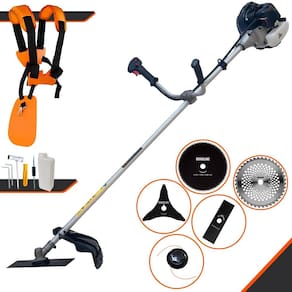 Roçadeira Profissional Anmax CG430-B À Gasolina 43cc 1,7HP 12.000rpm Multifuncional Completa Com Carretel de Nylon e 4 Lâminas de Corte