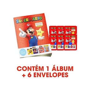 SUPER MARIO - Álbum Capa Cartão + 6 Envelopes