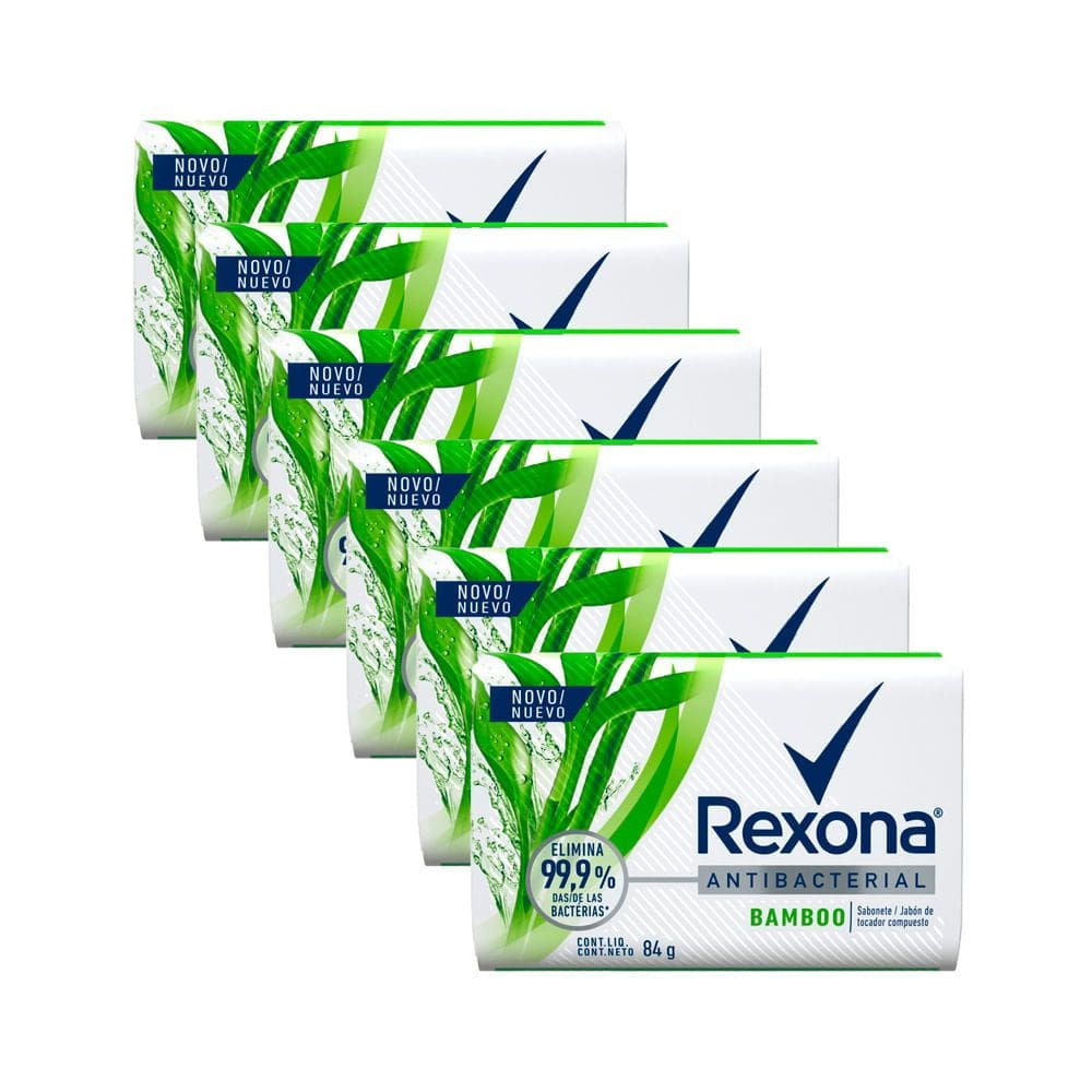 Sabonete em Barra Rexona Bamboo Fresh 84g Kit com seis unidades