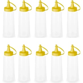 10 Bisnagas para Molhos Plástica 250ml Frasco Ketchup Mostar