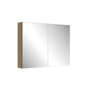Armário Espelheira para Banheiro 80x61,5cm Aurora com 2 Portas Mel MDP Faema