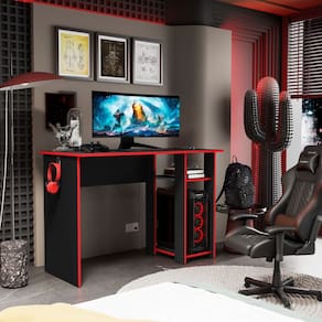 Mesa Escrivaninha Gamer Slim Com Suporte Para CPU