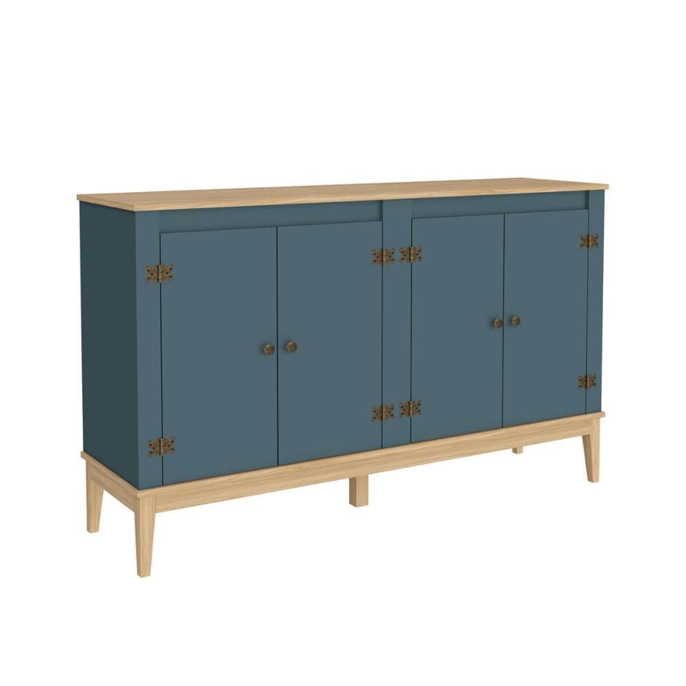 Buffet Aparador Colonial com 4 Portas 149x41x90cm MDP Mel Pe