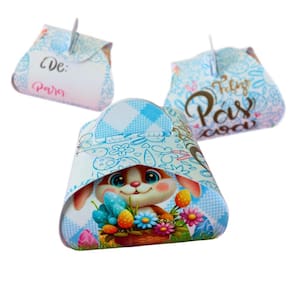 Kit 25 Bem Casado Temático De Páscoa Porta Bombom Caixa para Doce Personalizado Coelhinho