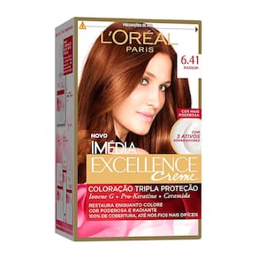Tintura Creme Imédia Excellence L`oréal Marrom 6.41 Kit