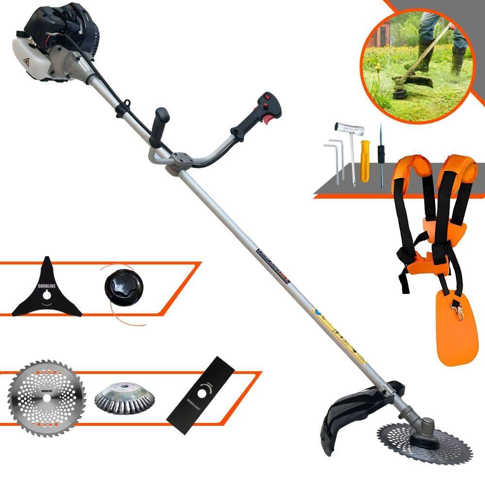Roçadeira CG430B Anmax À Gasolina 43cc 1,7HP 12.000rpm 5 Em 1 Com Carretel + Faca 2 Pontas + Faca 3 Pontas + Faca 40 Dentes + Escova de Aço Circular
