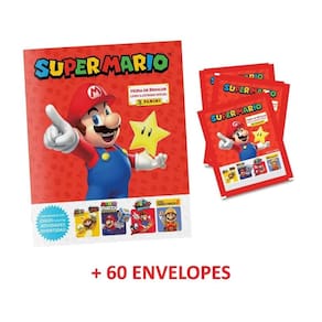 SUPER MARIO - Álbum Capa Cartão + 60 Envelopes