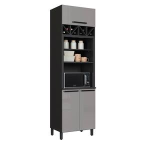 Torre-Quente para Cozinha 3 Portas Indekes Isa, Chumbo e Titânio, 70 cm