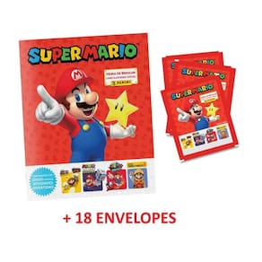 SUPER MARIO - Álbum Capa Cartão + 18 Envelopes