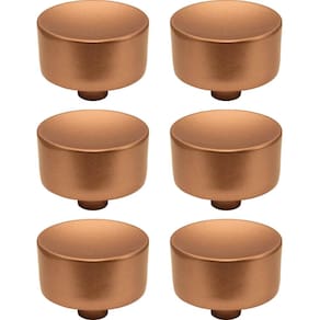 Conjunto de 6 Puxadores 194 Yuma Ponto Cobre Para Móveis Armários e Gavetas