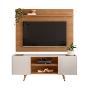 Painel para Tv Maia com Rack River - TV até 47`` Freijó/Off White - Colibri Móveis