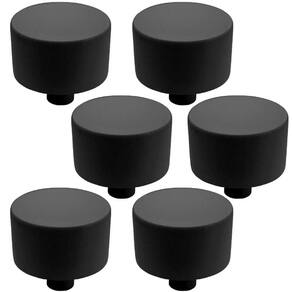 Kit 6 Puxadores 194 YUMA Ponto Preto Fosco Para Móveis Armár