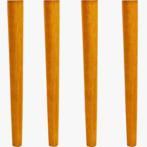 Kit 4 Pés Palitos 40cm Mel Verniz Madeira para Móveis Poltronas Chapas de Fixação