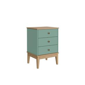 Mesa de Cabeceira Colonial com 3 Gavetas MDP Mel Oliva MB 10