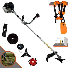 Roçadeira Multifuncional CG430B Anmax À Gasolina 2T 43cc 1,7HP 12.000rpm Com Carretel + Faca 2 Pontas + Faca 3 Pontas + Faca 6 Pontas + Faca 80 Dentes