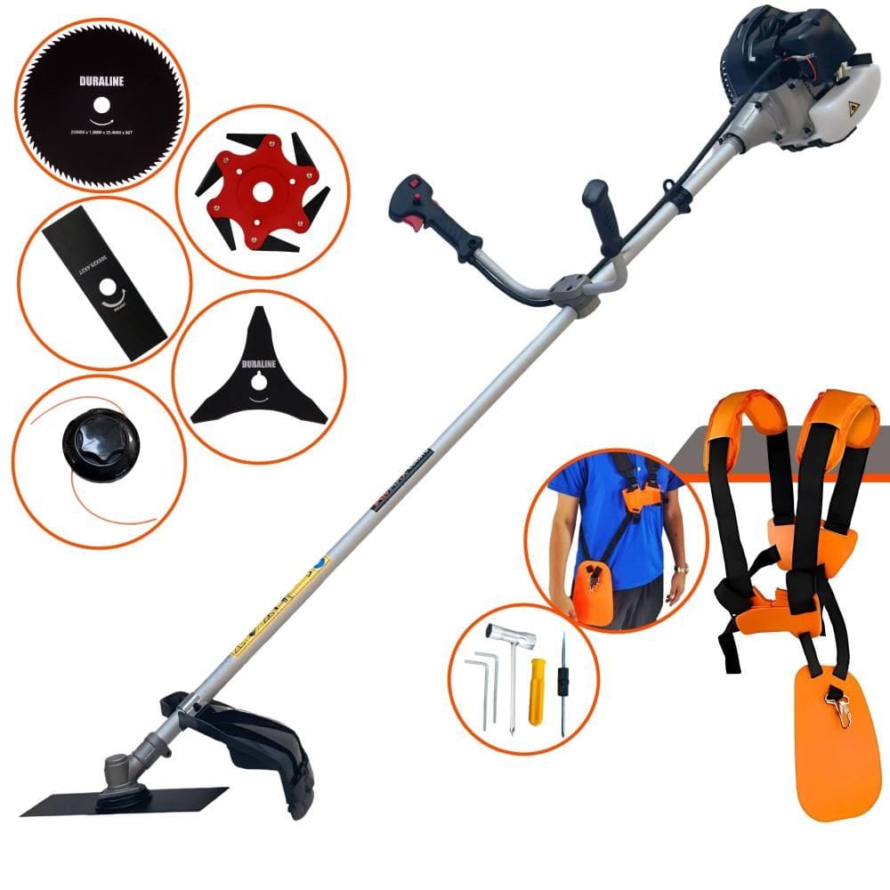 Roçadeira Multifunções Anmax CG430-B 2T 43cc 12.000rpm 1,7HP de Potência C/ Carretel e Faca 2 Pontas + Faca 3 Pontas + Faca 6 Pontas + Faca 80 Dentes