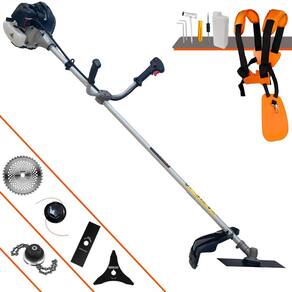 Roçadeira Profissional Completa Anmax CG430B À Gasolina 2 Tempos 43cc 1,7HP de Potência Alta Rotação Com Carretel de Nylon + Kit 4 Lâminas de Cortes