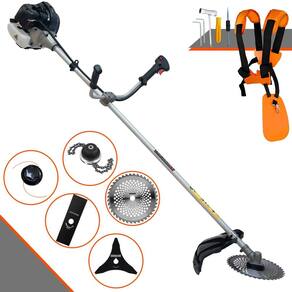 Podador de Cortar Grama Anmax CG430-B À Gasolina 2T 1,7HP 43cc Com Lâmina Facão + Lâmina 3 Pontas + Disco 40 Dentes + Trimmer + Carretel de Nylon