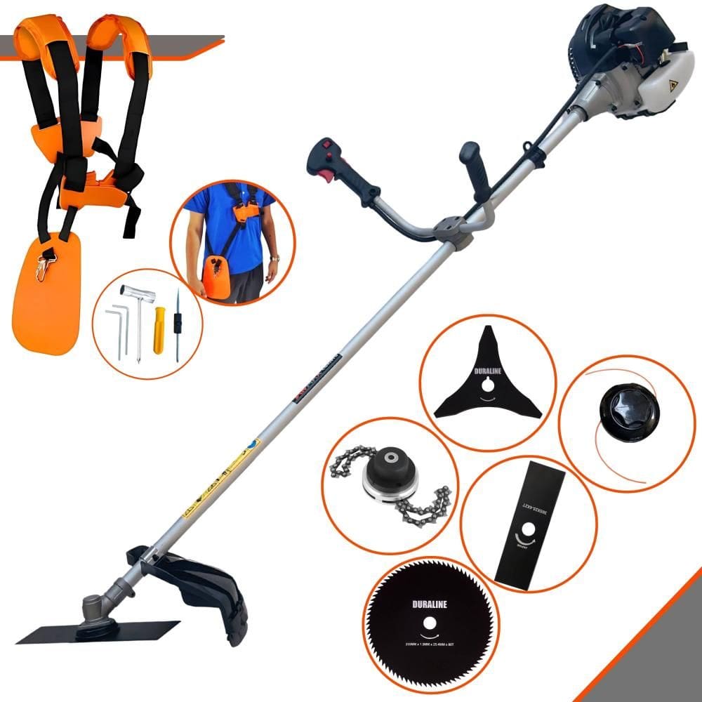 Roçadeira Multifuncional À Gasolina Anmax CG430B 43cc 1,7HP Completa Com Carretel de Nylon + Faca 2 Pontas + Faca 3 Pontas + Faca 80 Dentes + Trimmer