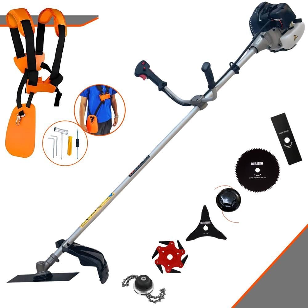 Roçadeira Anmax CG430B 43cc 12000rpm 1,7HP de Potência Completa C/ Carretel e Faca 2 Pontas + Faca 3 Pontas + Faca 6 Pontas + Faca 80 Dentes + Trimmer