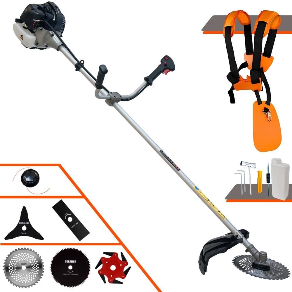 Roçadeira Profissional Completa Anmax CG430-B À Gasolina 2 Tempos 43cc 1,7HP de Potência Alta Rotação Com Carretel de Nylon + Kit 5 Lâminas de Cortes