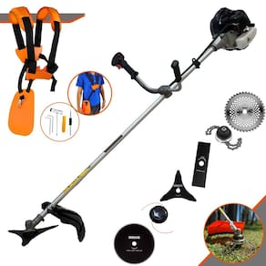 Roçadeira Multifuncional Anmax CG430B 2T 43cc 12.000rpm 1,7HP Com Carretel e Faca 2 Pontas + Faca 3 Pontas + Faca 40 Dentes + Faca 80 Dentes + Trimmer