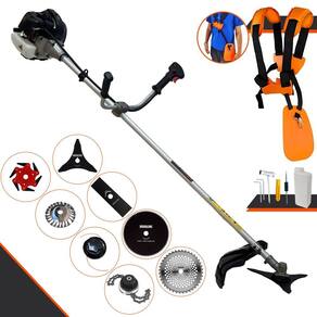 Cortador de Grama Anmax CG430-B 43cc 1,7HP Com Carretel + Facas 2 Pontas, 3 Pontas, 6 Pontas, 40 Dentes de Vídea, 80 Dentes, Trimmer e Escova de Aço