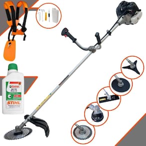 Roçadeira Profissional Anmax CG430B À Gasolina 2T 1,7HP 43cc Com Carretel, Faca 2 Pontas, Faca 3 Pontas, Faca 40 Dentes, Faca 80 Dentes + ÓLEO STIHL