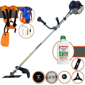Roçadeira Cortador de Grama Lateral À Gasolina Anmax CG430B Motor 2 Tempos 43cc 1,7HP Completa 5 em 1 Com Carretel + 4 Lâminas de Corte + ÓLEO STIHL