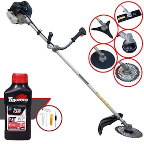 Roçadeira Multifuncional Anmax CG430B À Gasolina 43cc 1,7HP 12.000rpm Completa 5 Em 1 Com Carretel + Kit 4 Lâminas de Corte + ÓLEO TOYAMA 2 Tempos