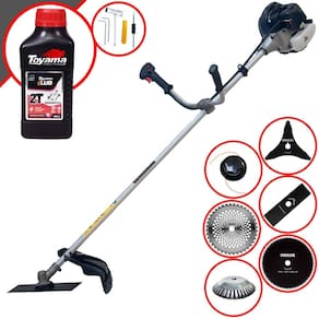 Cortador de Grama Profissional À Gasolina Anmax CG430B 43cc 1,7HP 12.000rpm Roçadeira Multifuncional Lateral Com 6 Opões de Cortes + ÓLEO TOYAMA 2T