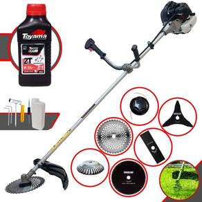 Roçadeira Robusta Anmax CG430B À Gasolina 43cc 1,7HP Completa Com 6 Opções de Cortes, Carretel + Kit 4 Facas + Escova de Aço Circular + ÓLEO TOYAMA 2T