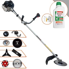 Roçadeira Profissional Anmax CG430-B À Gasolina 2T 43cc 1,7HP de Potência Alta Rotação Com Carretel de Nylon + Kit 7 Opções de Cortes + ÓLEO STIHL