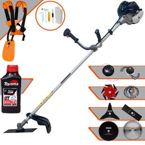 Roçadeira Profissional Anmax CG430-B À Gasolina 43cc 1,7HP Para Todos os Tipos de Trabalho Com Carretel Nylon + Kit 7 Lâminas de Cortes + ÓLEO TOYAMA