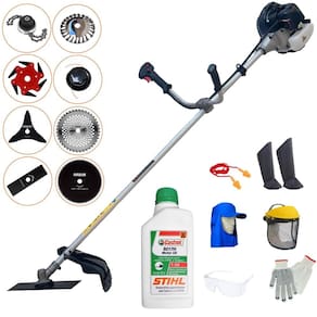 Roçadeira Anmax CG430B 43cc 1,7HP Com Carretel + Facas 2 Pontas, 3 Pontas, 6 Pontas, 40 Dentes, 80 Dentes, Trimmer e Escova de Aço + EPI + ÓLEO STIHL